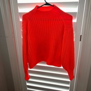 Gianni Bini Neon Orange High Neck Sweater